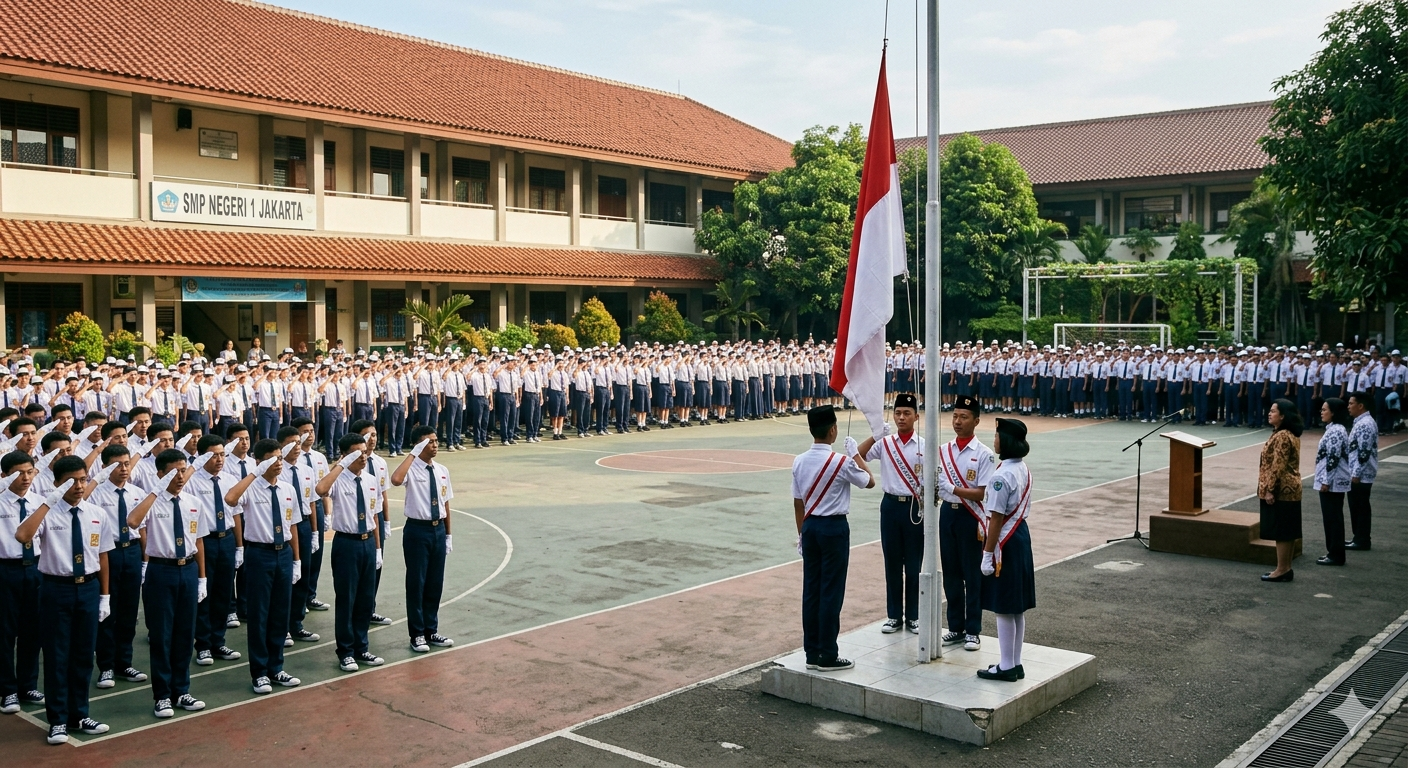 Upacara Bendera Hari Setiap Hari Senin di Lingkungan Sekolah